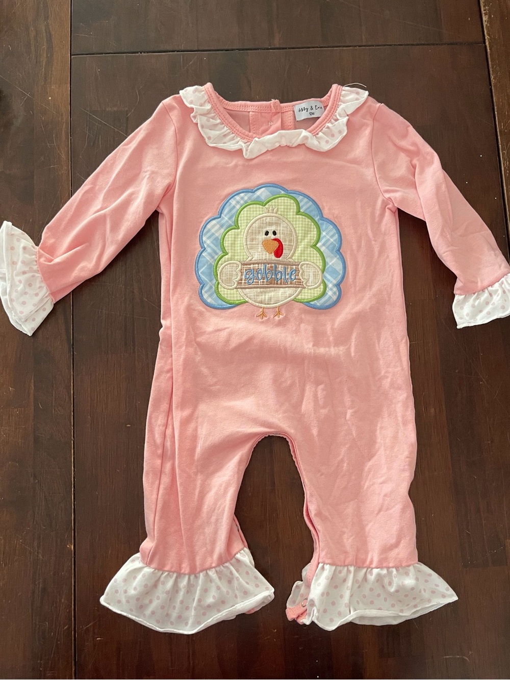 Pink Ruffled Turkey Applique One-Piece Romper - Baby ABBY & EVIE